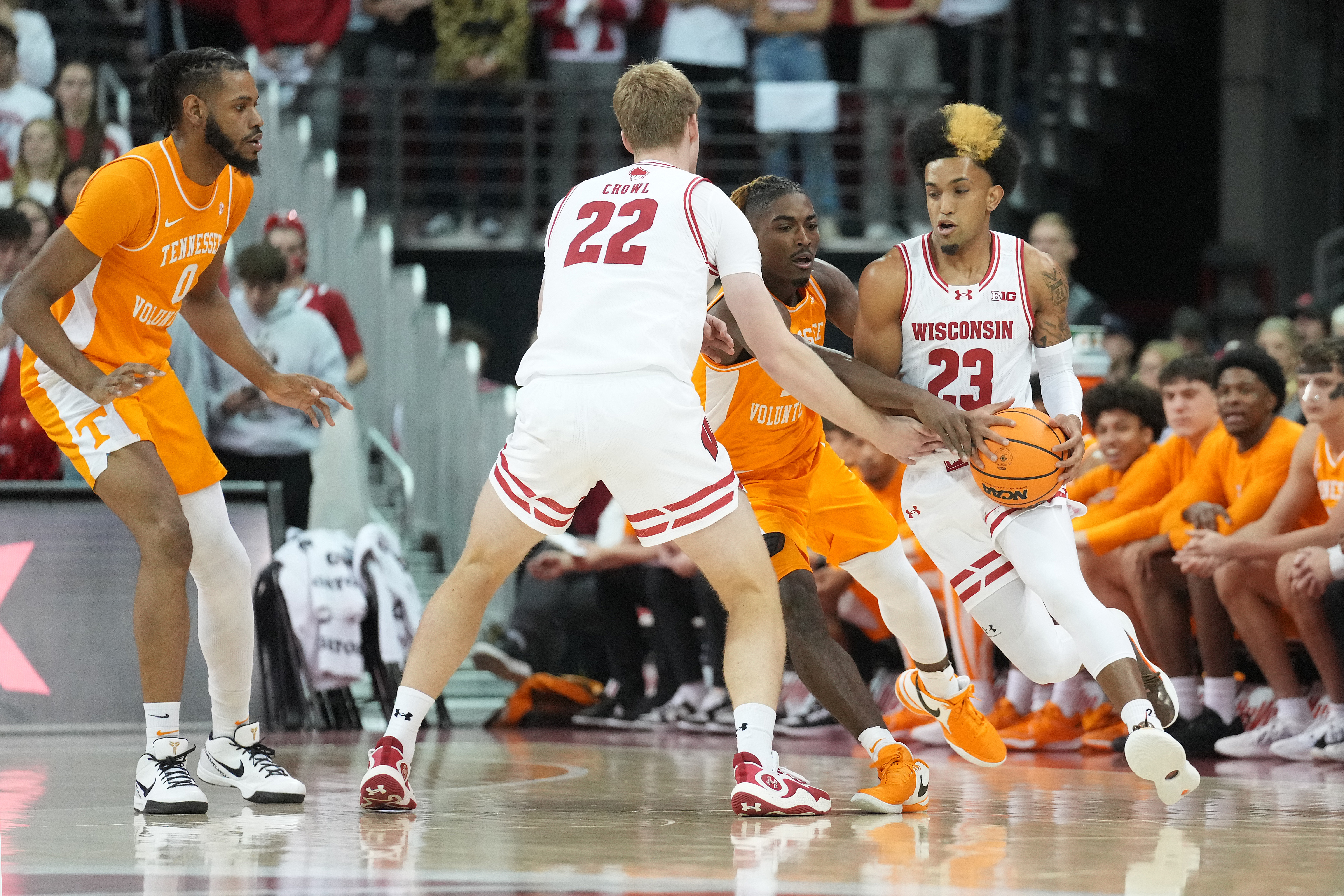 NCAA Basketball: Tennessee at Wisconsin